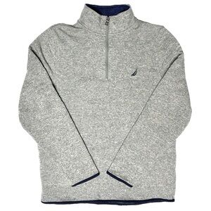 Nautica Gray Fleece Pullover Sweater 1/4 Zip Men’s Size Large Outdoor Gorpcore